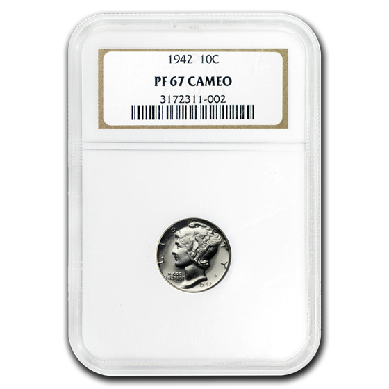 1942 Mercury Dime PF-67 CAM NGC 1942 Mercury Dime PF-67 CAM NGC